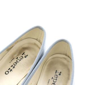 レペット Repetto バレエシューズ エナメル リボン 38 24.0cm 水色
