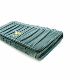 プラダ PRADA 長財布 二つ折り財布 ダブルホック レザー 緑
