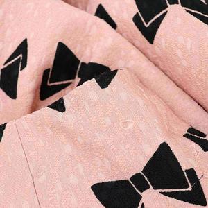 エムズグレイシー M'S GRACY リボン柄フレアスカート 膝丈 タック 40