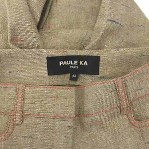ポールカ PAULE KA ストレートパンツ センタープレス 麻 リネン 34 S  