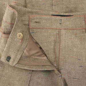 ポールカ PAULE KA ストレートパンツ センタープレス 麻 リネン 34 S  