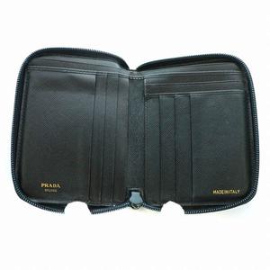 プラダ PRADA 二つ折り 財布 ラウンドファスナー 小銭入れなし  