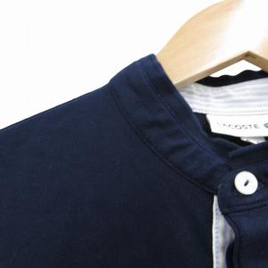 ラコステ LACOSTE ポロシャツ カットソー 半袖 襟なし ロゴ