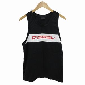 ディーゼル DIESEL タンクトップ カットソー ロゴプリント S 黒