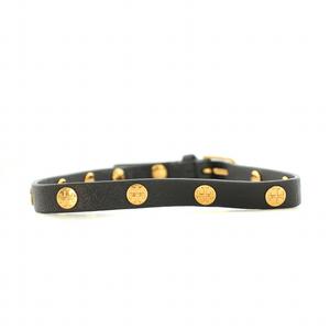 Tory Burch 黒レザー バングル トリーバーチ TORY BURCH ブレスレット レザー ロゴ スタッズ 黒