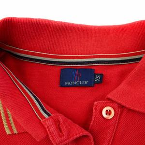 モンクレール MONCLER ポロシャツ 半袖 ロゴ 刺繍 XS 赤 レッド