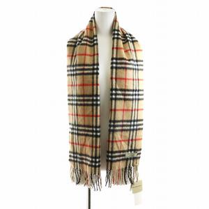 未使用品 バーバリー BURBERRY ノバチェック マフラー フリンジ カシミヤ 茶 ブラウン 黒 ブラック 赤 レッド /AN12 レディース