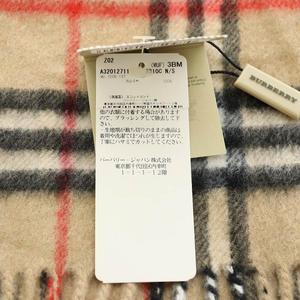 未使用品 バーバリー BURBERRY ノバチェック マフラー フリンジ カシミヤ 茶 ブラウン 黒 ブラック 赤 レッド /AN12 レディース