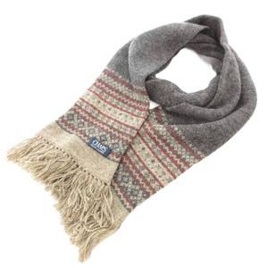 チャップス CHAPS ラルフローレン RALPH LAUREN マフラー ストール フリンジ 総柄 グレー ベージュ /GV ■GY14 メンズ