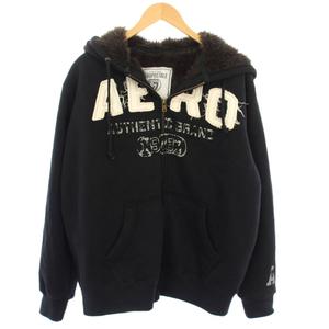 エアロポステール AEROPOSTALE ジップアップパーカー 裏ボア 長袖 M 黒 /TK メンズ