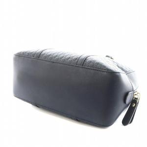 グッチ GUCCI マイクログッチシマ ハンドバッグ レザー 紺 ネイビー