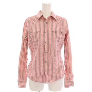 ラルフローレン RALPH LAUREN シャツ ブラウス ストライプ 長袖 11 ピンク /YM ■MA レディース