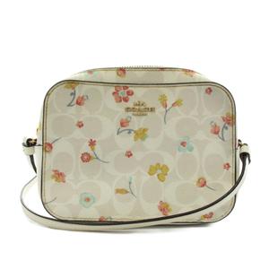 コーチ COACH カメラバッグ ショルダーバッグ 花柄 レザー 白 ホワイト /AN3 ■MA レディース