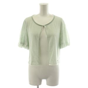 フォクシー FOXEY ニットカーディガン ボレロ 半袖 42 緑 33792 /AN61 ▲H レディース