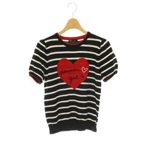 トゥービーバイアニエスベー To b. by agnes b. ニット カットソー ボーダー 半袖 TU 黒 ブラック /HS ■MA レディース