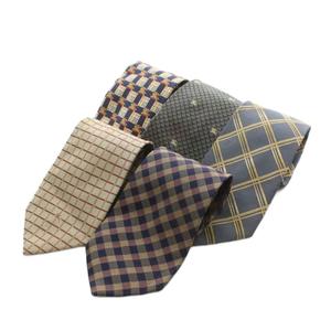 バーバリー BURBERRY バーバリーズ Burberrys' ヴィンテージ ネクタイ 5本セット 総柄 チェック柄 シルク 絹 ベージュ 茶 ブラウン 紺 ネイビー /AN ■GY09 メンズ