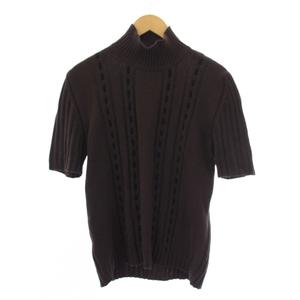 サルヴァトーレフェラガモ Salvatore Ferragamo ニット セーター 半袖 ハイネック ウール アンゴラ XL 茶 /BM ■GY09 レディース