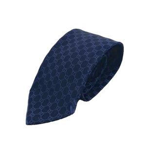 グッチ GUCCI GG柄 レギュラータイ ネクタイ シルク 絹 紺 ネイビー /AN ■GY09 ■OH メンズ
