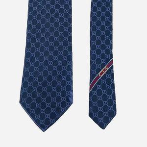 グッチ GUCCI GG柄 レギュラータイ ネクタイ シルク 絹 紺 ネイビー /AN ■GY09 ■OH メンズ