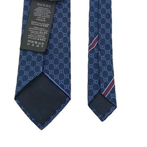 グッチ GUCCI GG柄 レギュラータイ ネクタイ シルク 絹 紺 ネイビー /AN ■GY09 ■OH メンズ