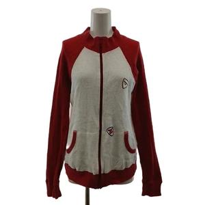 ヒステリックグラマー HYSTERIC GLAMOUR ジャケット ジップアップ ロゴ ワッフル生地 F 白 ホワイト 赤 レッド 2CJ-1820 /AN ■GY09 レディース