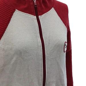ヒステリックグラマー HYSTERIC GLAMOUR ジャケット ジップアップ ロゴ ワッフル生地 F 白 ホワイト 赤 レッド 2CJ-1820 /AN ■GY09 レディース