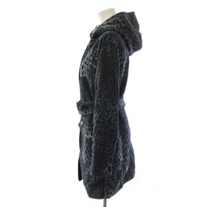 ヒステリックグラマー HYSTERIC GLAMOUR ジャケット フード ベルト付き ヒョウ柄 レオパード F 紺 /BM ■GY09 レディース