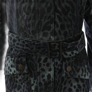 ヒステリックグラマー HYSTERIC GLAMOUR ジャケット フード ベルト付き ヒョウ柄 レオパード F 紺 /BM ■GY09 レディース