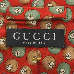 グッチ GUCCI ネクタイ ワイドタイ シルク 総柄 ビリヤードボール 赤 レッド /GG ■MA メンズ