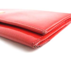 フェンディ FENDI 長財布 二つ折り ロゴ エナメル レザー 赤