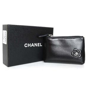 シャネル CHANEL 美品 コインケース ポーチ キーリング カメリア 