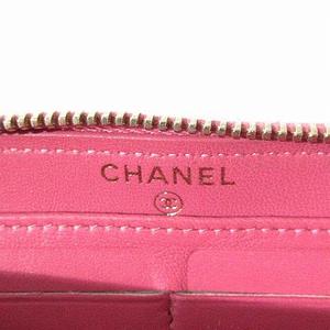CHANEL シャネル A50097 ピンク ラムスキン マトラッセ ゴールド色金具 ラウンドファスナー 長財布 シャネル 長財布 CHANEL ラウンドファスナー