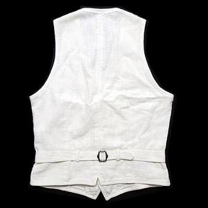 ラルディーニ LARDINI ベスト ジレ シンチバック コットン リネン混 麻