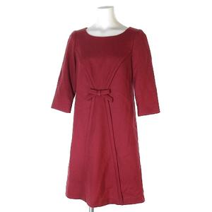 ストロベリーフィールズ Strawberry Fields ワンピース 七分袖 リボン ウール ピンク 1 Vgpm レディース 0 ベクトルパーク