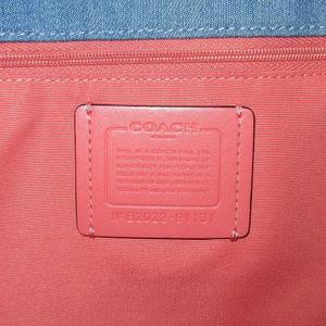 馬上の人 コーチ COACH トートバッグ ショルダー デニム キャンバス 切替 ロゴ