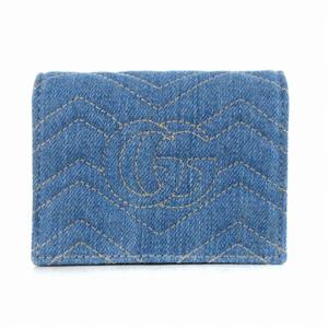 大人気 GUCCI デニム キャンバス 2つ折り 財布 マーモント