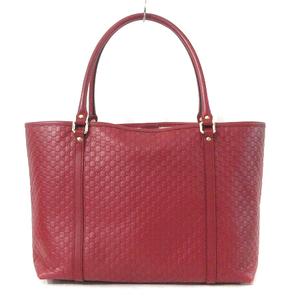 【外観美品】グッチ トートバッグ マイクロ シマレザー GG ロゴ レッド GUCCI グッチ バッグ レディース ブランド マイクロGGシマ