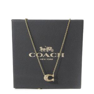 コーチ COACH ネックレス ペンダント Cロゴ ロゴ ラインストーン 