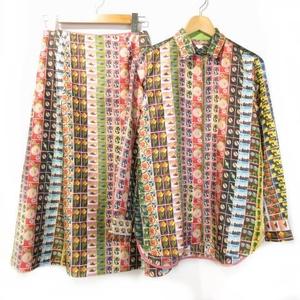 ポールスミス PAUL SMITH 美品 19SS 外国切手柄 セットアップ シャツ  