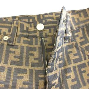 フェンディ FENDI ズッカ柄 スキニーパンツ 総柄 ブラウン 茶 41
