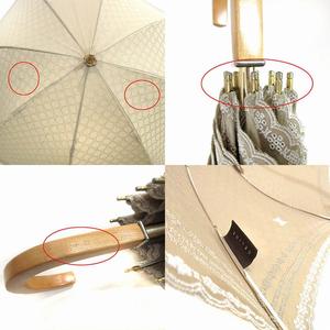 レア CELINE セリーヌ マカダム オーガンジー ムーンバット パラソル セリーヌ CELINE 傘 日傘 マカダム柄 ワンポイント刺繍 ムーン
