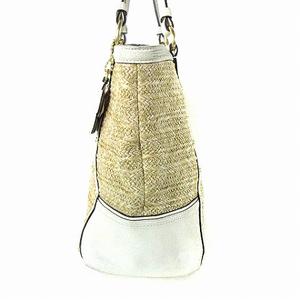 コーチ COACH トートバッグ ショルダー ストロー レザー スタッズ 