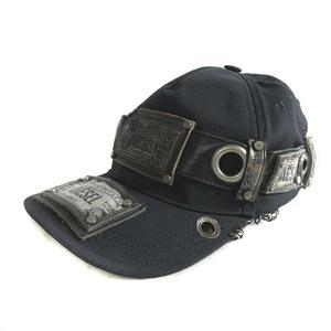 帽子 DIESEL REBOOT-BLACK-BIKER-CAP DIESEL REBOOT-BLACK-BIKER-CAP Vintage Biker Leather Cap