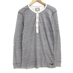 ディーゼル DIESEL ニット カットソー 長袖 ヘンリーネック ロゴ 杢調