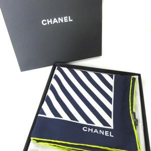未使用品 シャネル CHANEL スカーフ シルク100％ ココマーク ボーダー 