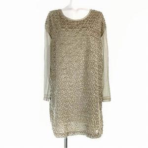 ジャストカヴァリ JUST cavalli ワンピース ひざ丈 シャギー 長袖 