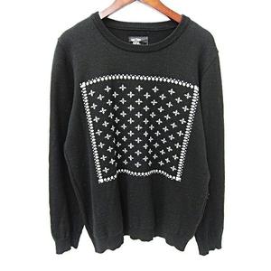 チャレンジャー Challenger セーター L 黒 白 ブラック ホワイト