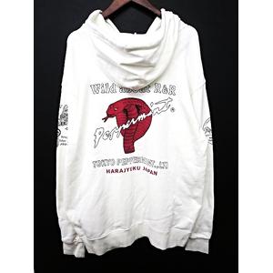 ペパーミント PEPPERMINT コブラロゴ パーカー 白×赤×黒 ホワイト