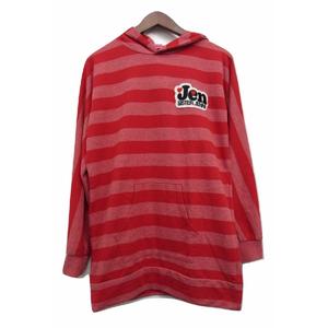 シスタージェニィ Sister Jenni スウェットパーカーボーダー柄ワンピース 160 赤系 レッド プルオーバー ミニスカート チュニック 綿混 キッズ 086 ベクトルパーク