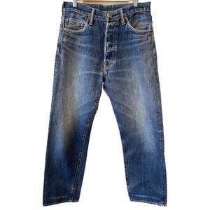 エヴィス EVISU デニムパンツ 30×34 ライトブルー 青 綿100% ボタン 